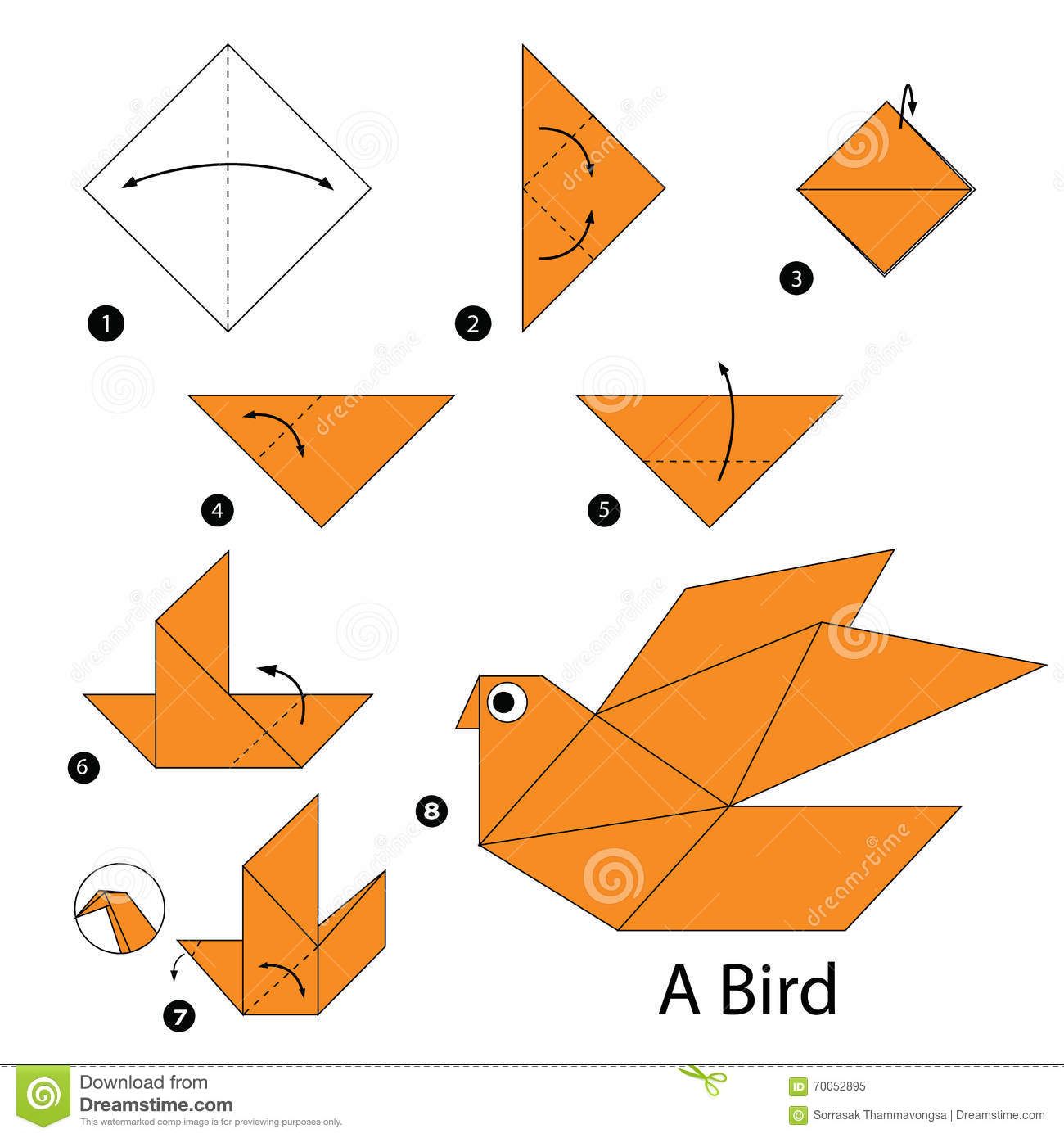Easy origami birds printable instructions