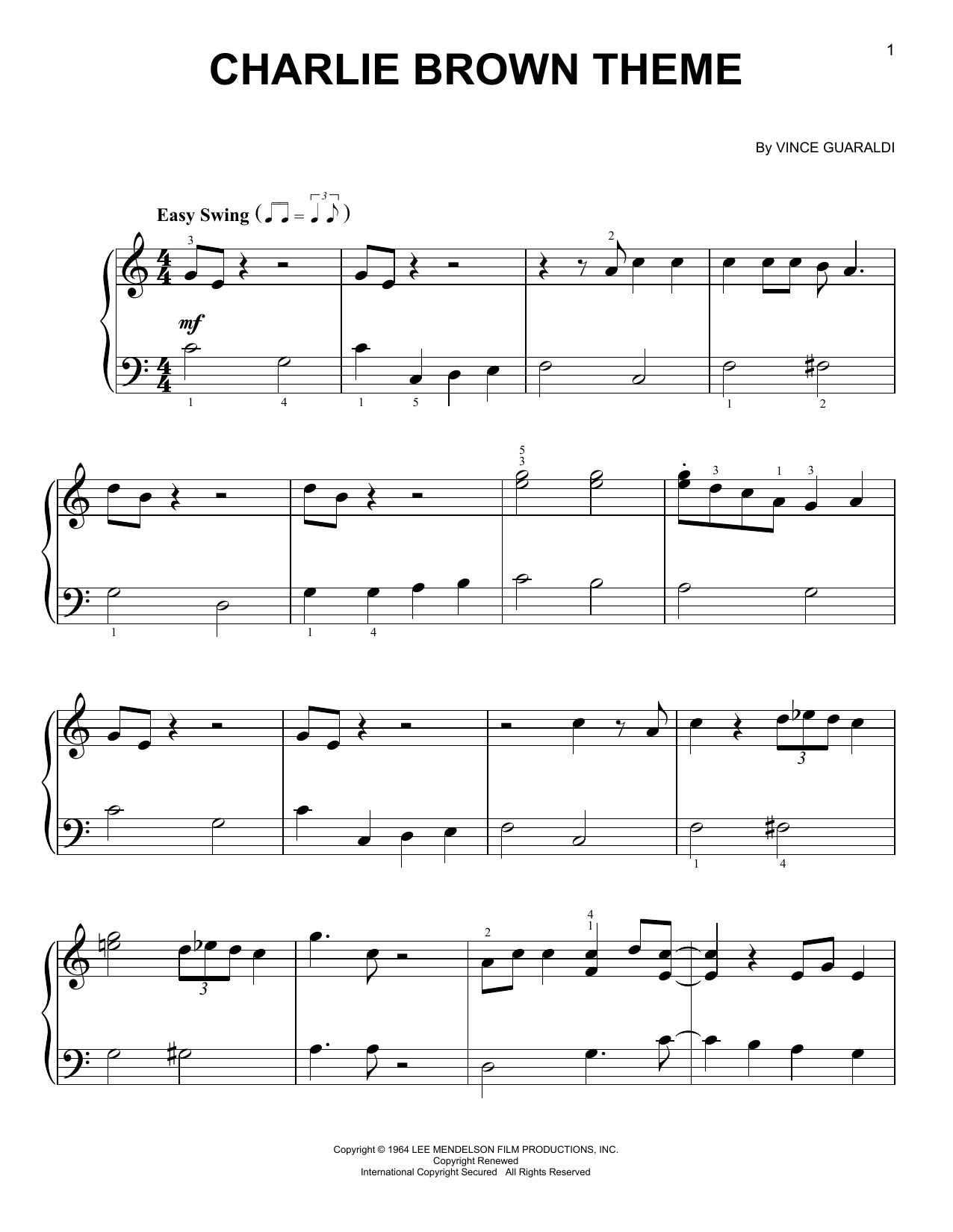 Charlie brown piano sheet music pdf