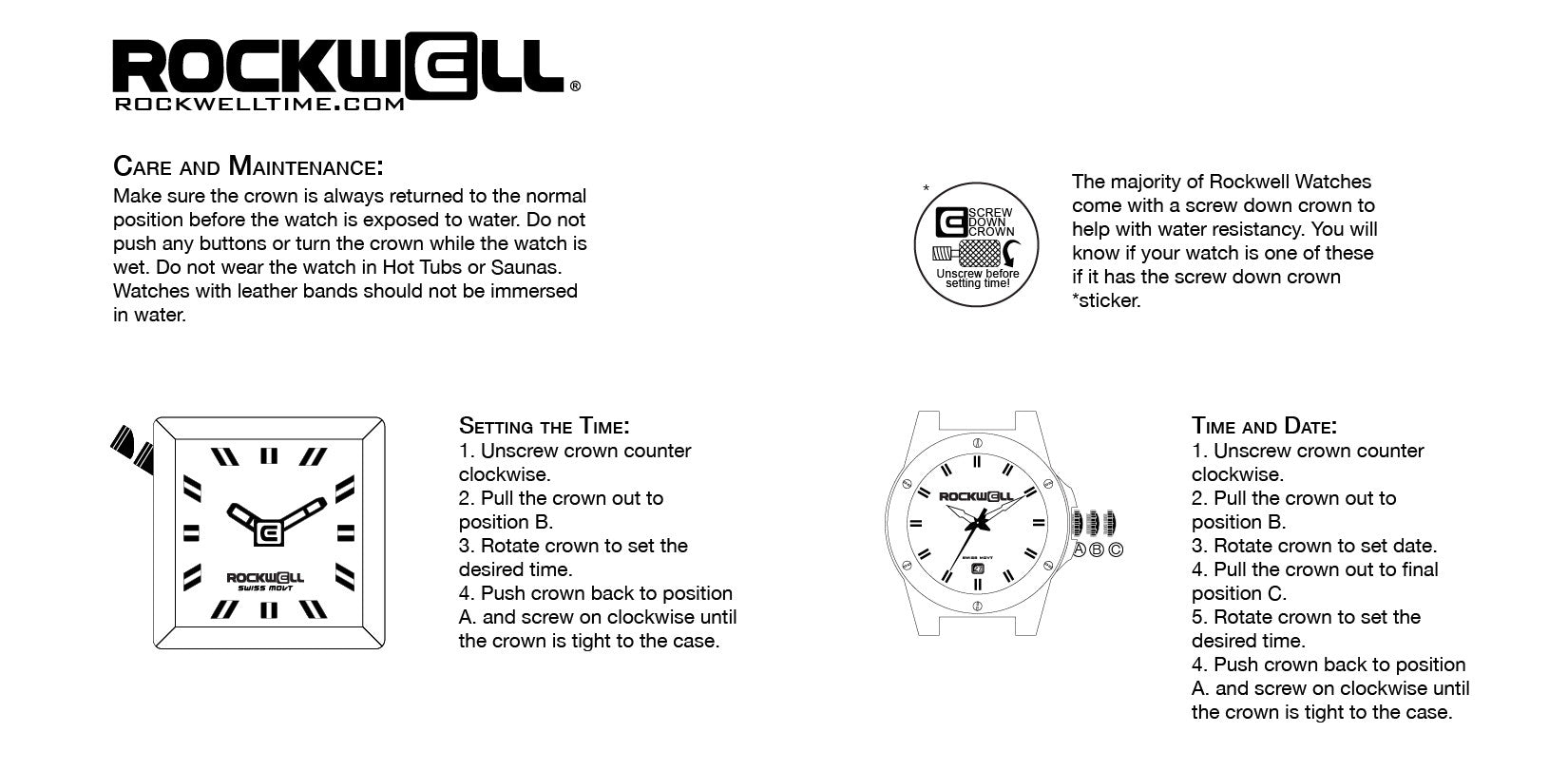 Rockwell rider watch instructions
