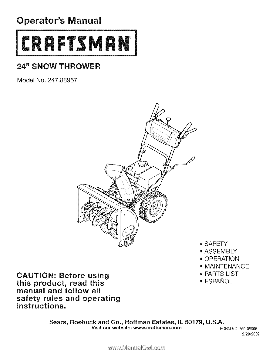 operator manual craftman 10 29