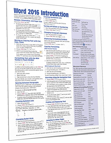Word 2016 quick reference guide