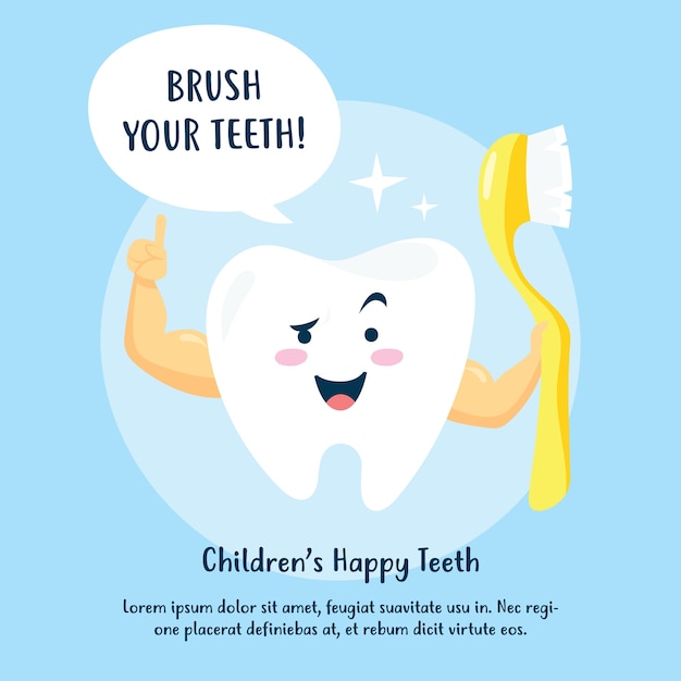 tooth brushing instructions poster