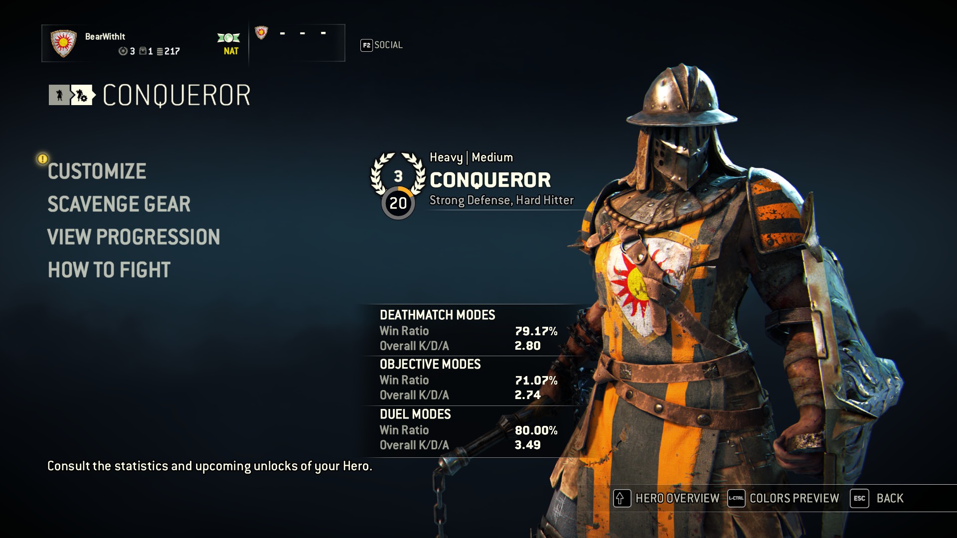 For honor conqueror gear guide