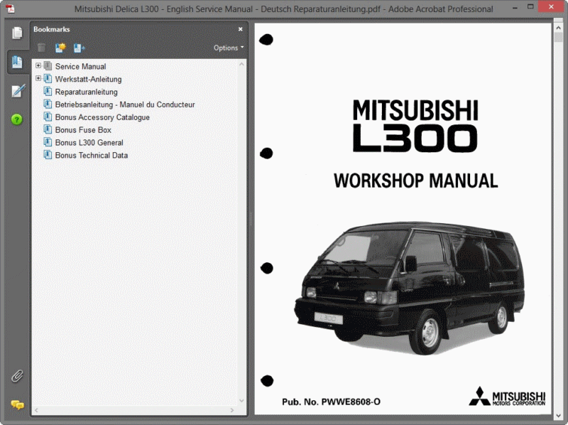 Mitsubishi delica space gear workshop manual