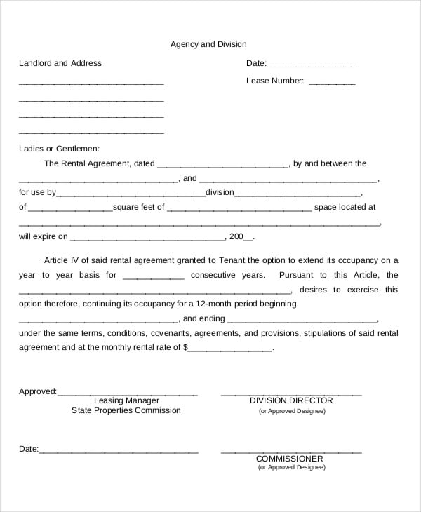 Letter application for renewal of