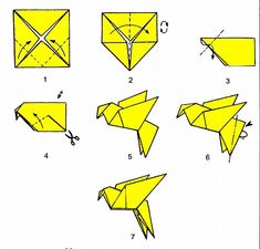 Easy origami birds printable instructions