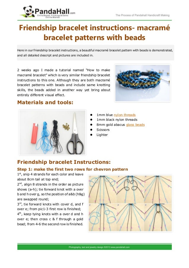 macrame bracelet patterns instructions