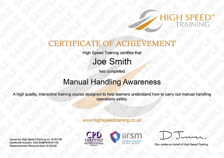 Manual handling train the trainer refresher course