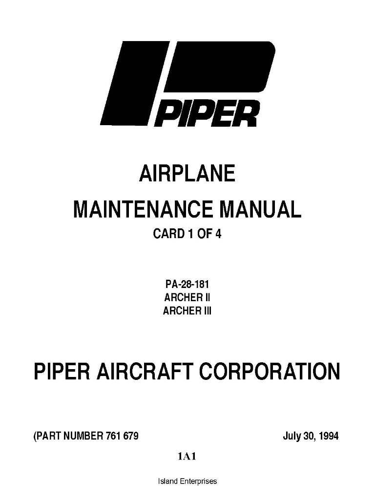 piper cherokee archer ii information manual pa-28-181