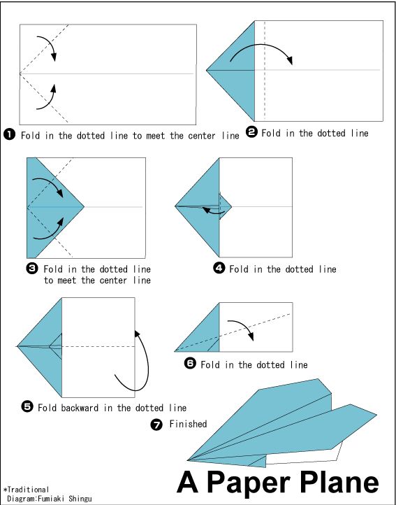 simple instructions for folding a paper plane