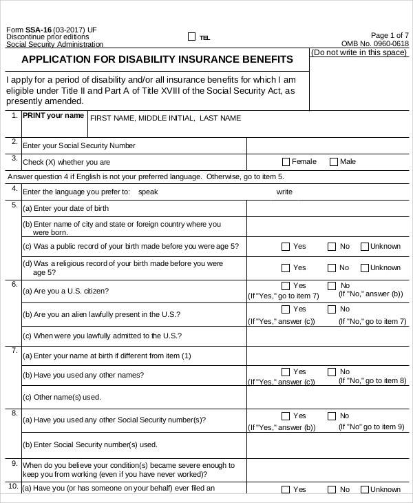 Cpp disability application form pdf