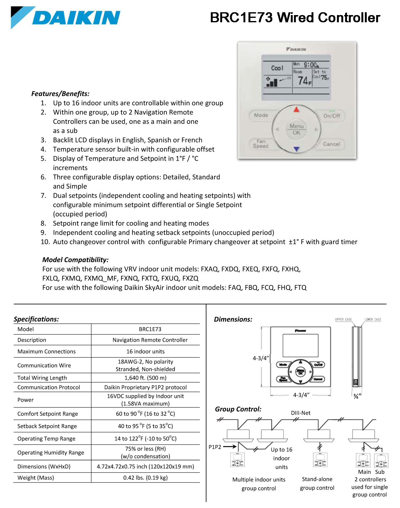 daikin wired remote controller installation manual