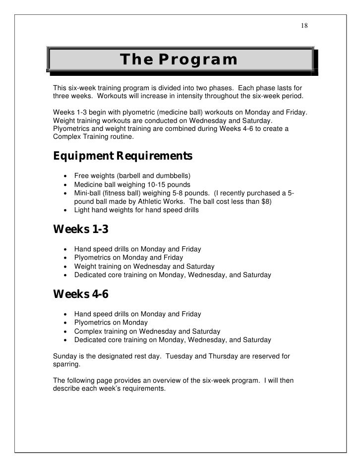 Boxing training program 6 weeks pdf