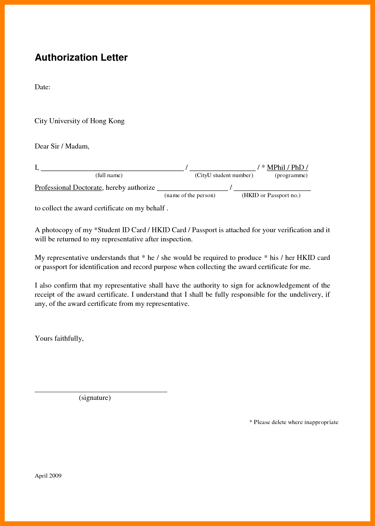 Letter application for renewal of