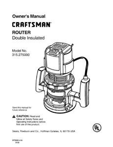 craftsman multipurpose router guide manual