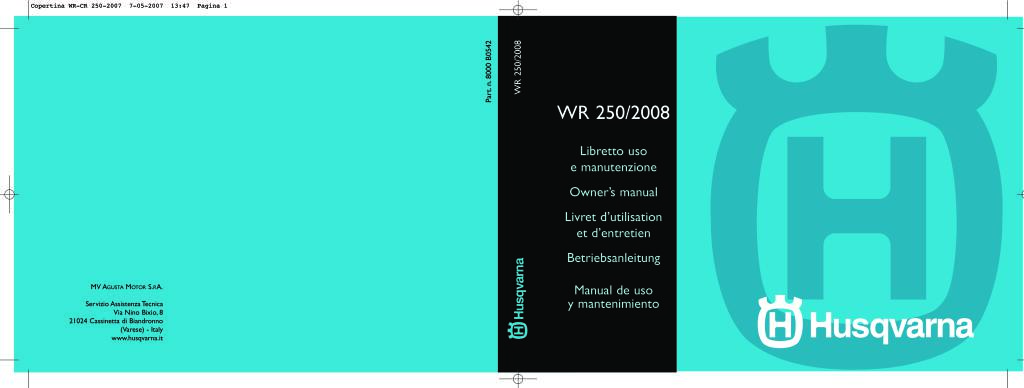2008 husqvarna wr250 owners manual