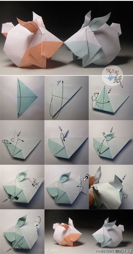 3d origami rabbit instructions