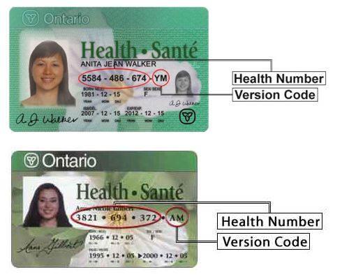 Health card ontario 2017 document number