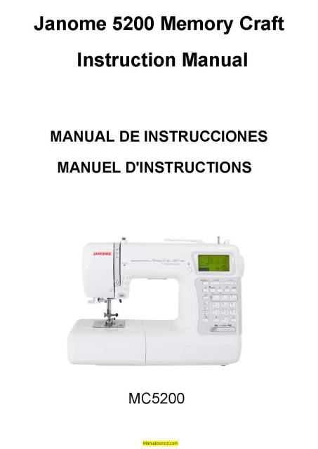 janome memory craft instruction manual