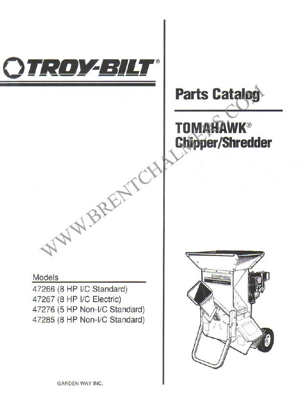 troy bilt chipper vac 47279 manual