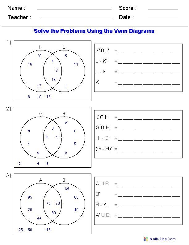 Venn diagram problems and solutions pdf