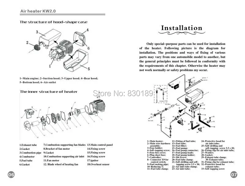 webasto engine heater how to install instructions