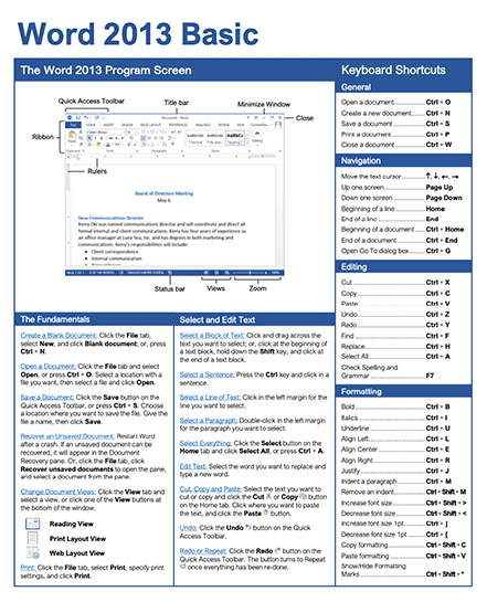 Word 2016 quick reference guide